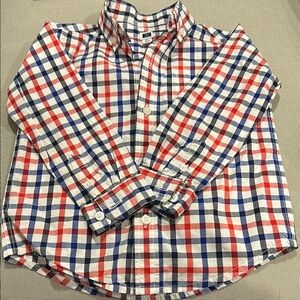 Janie and Jack Checkered Button Down Shirt Toddler Size 2